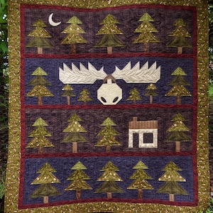 PDF Moose in the Woods Instant Digital Download Quilt Pattern