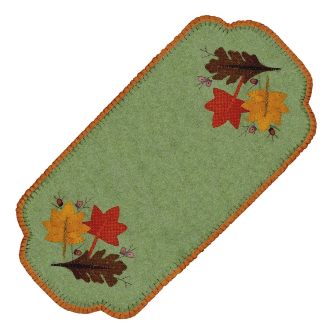 PDF Autumn Leaves Wool Embroidery Table Topper Instant Digital Download ...
