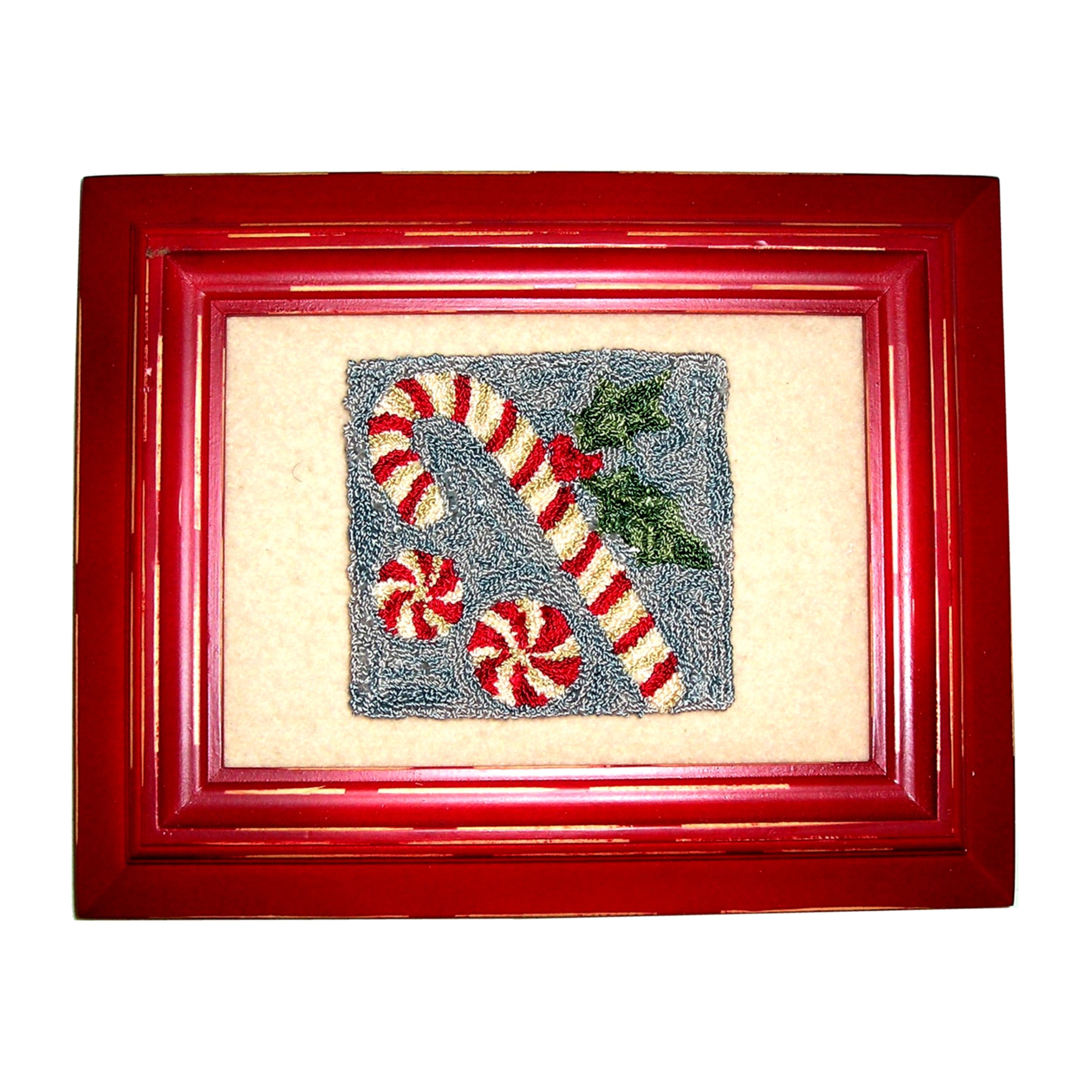 Candy Cane Punch Needle Pattern With PrePrinted Weavers Cloth Etsy