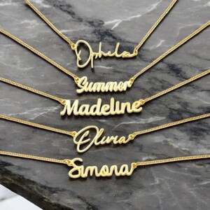 Collar con nombre personalizado para mujeres y hombres: colgante con letra cursiva personalizada, regalo de San Valentín, regalos de San Valentín, gestos románticos