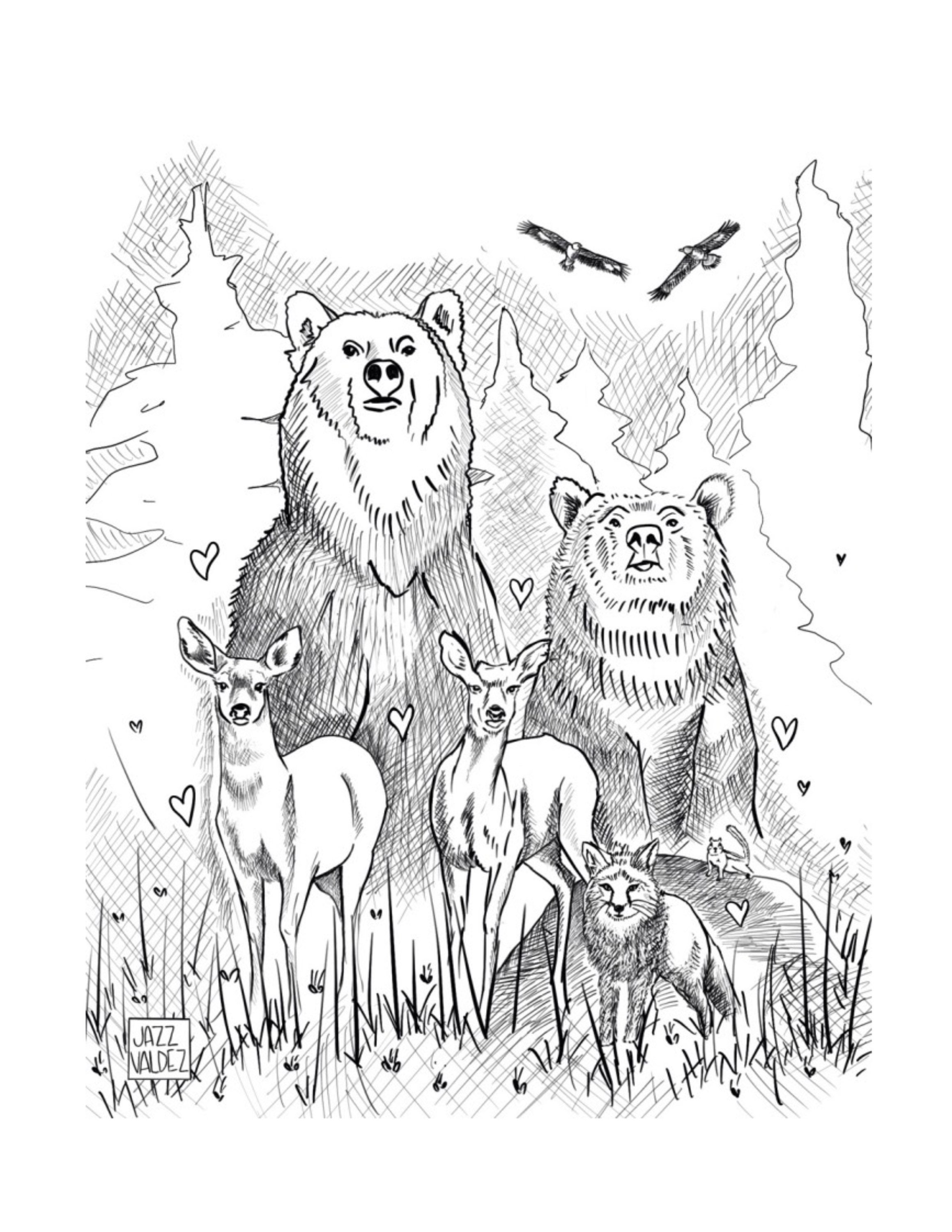 forest animals coloring pages