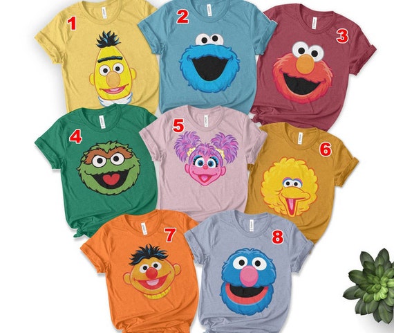 sesame-street-shirt-sesame-street-characters-shirt-cookie-etsy