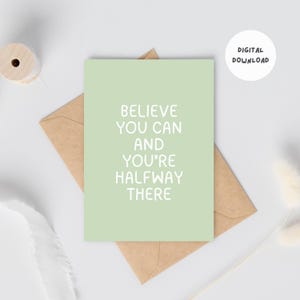 Druckbare Ermutigungs Karte | Digitaler Download | Ich denke an Dich | Motivation | schwierige Zeit | Prüfungskarte | Unterstütze Karte | Positive Karte