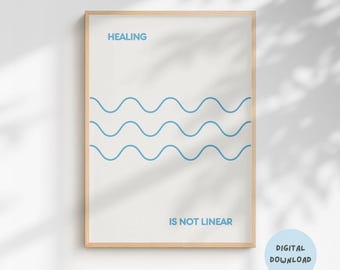 Healing is Not Linear Print: Therapy Quote, Mental Health Art (Digital Download)