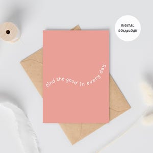 Afdrukbare motiverende kaart | Digitale download | Ik denk aan je | Moeilijke tijd | Geef niet op kaart | Ondersteuningskaart | Positieve kaart
