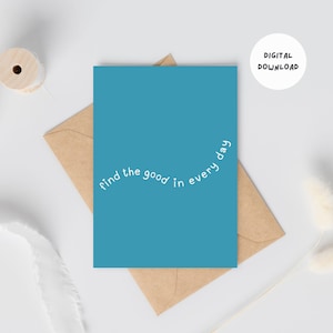 Druckbare Motivationskarte | Digitaler Download | Ich denke an Dich | schwierige Zeit | Gib nicht auf Karte | Unterstütze Karte | Positive Karte