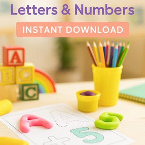 Knetmasse Alphabet und Zahlen - A-Z / 1-10 Buchstaben und Zahlen Aktivität | Lernen im Vorschulalter | Feinmotorik