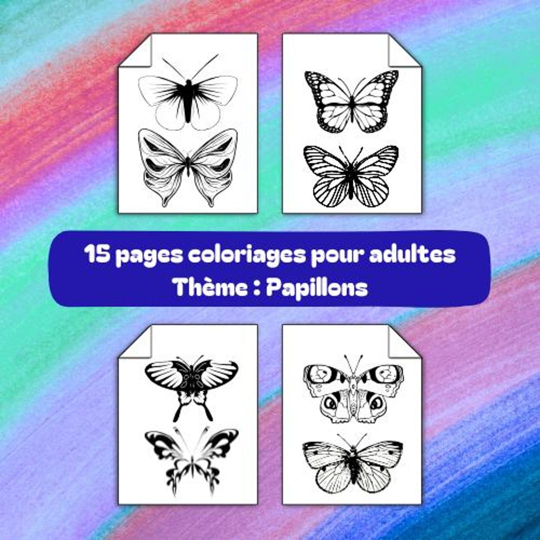 Butterfly Coloring Pages / 15-page Coloring Booklet for Adults - Etsy
