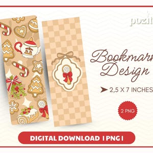 Christmas Sugar Cookie Bookmark PNG, Cozy Winter Reading Accessory, Christmas Aesthetic Printable Bookmark, Christmas Book Lover Gift