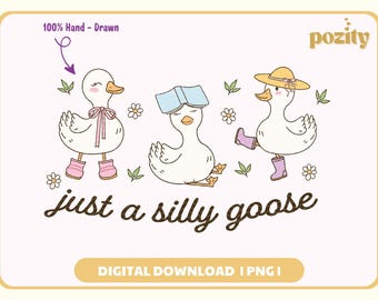 Boklig fånig gås Png, rolig gås Clipart, bokälskare fånig gås Design, gås digital nedladdning för skjortor, muggar, klistermärken, sublimering