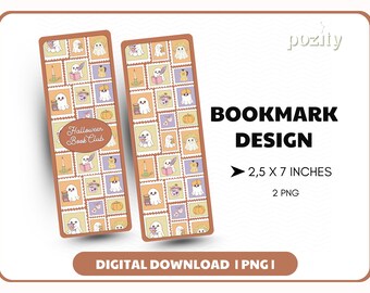 Segnalibro fantasma libresco design png, segnalibro timbro di Halloween, simpatico segnalibro fantasma lettore, spettrale libresco, spettrale segnalibro autunnale per lettori