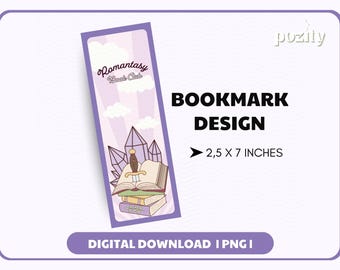 Romantasy Bookmark Png, Trendy Aesthetic Fantasy Reader Bookmark Design, Fourth Wing Book Club Printable Bookmark Design for Commercial Use