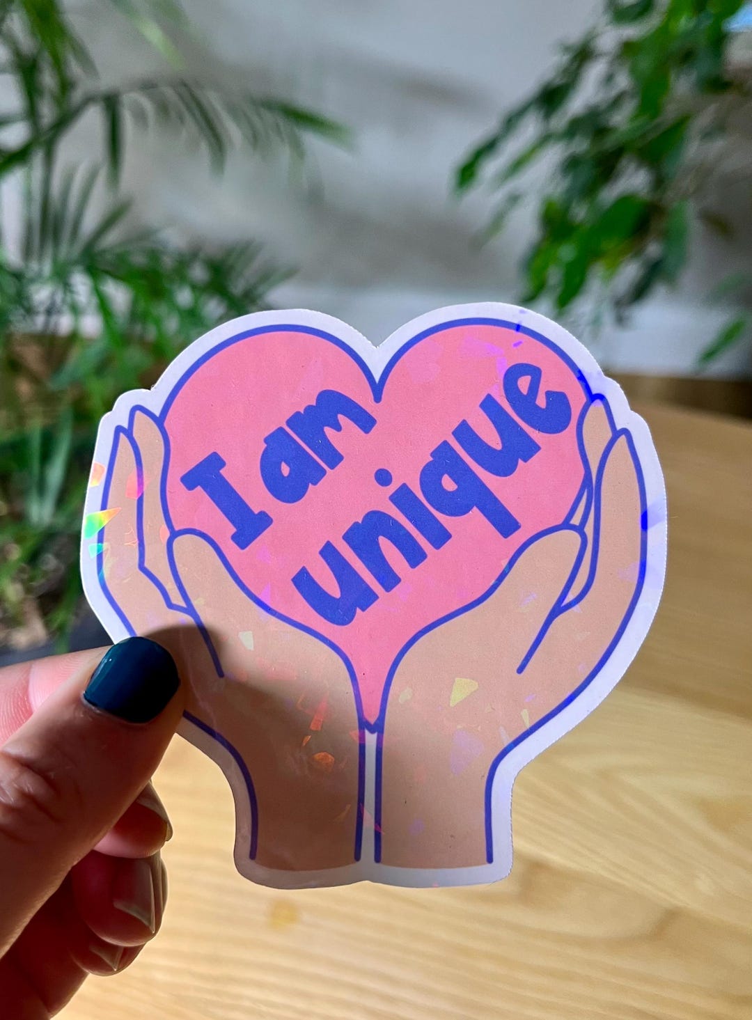 I Am Unique Sticker: Waterproof Affirmation Decal (3.5”, Holographic ...