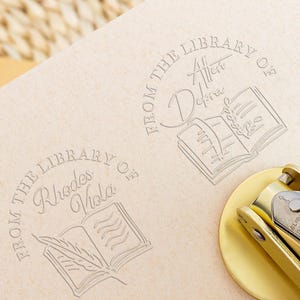 Custom BOOK EMBOSSER STAMP,Book Stamps,Ex libris Stamp,Library Embosser,Custom Library Stamp,Personalized Name Embosser,Gift for Book Lover