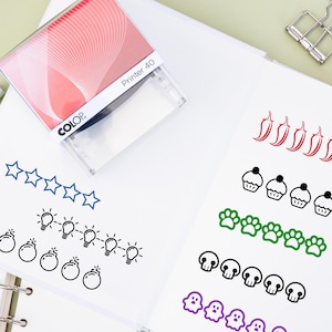 Timbri di valutazione dei libri, timbro di valutazione a 5 stelle, timbro di valutazione a 5 peperoncini, timbri con motivo personalizzato, timbri per scrapbooking, timbro per pianificatore di checklist