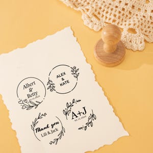 Custom WEDDING STAMP, Personalized Wedding Stamps, Wedding Rubber Stamp, Wedding Invite Stamp, Monogram stamp, Thank You Stamp,Favor Stamp