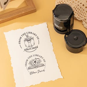 BOOK STAMP,Custom Book Stamps,Library Stamp,Ex Libris Stamp,From the Library of Stamp,Wooden stamp,Gift for Book Lover,Personalized Stamp