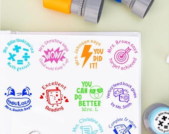 Custom Teacher Stamp, Personalized Teacher Feedback Stamps