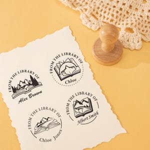 CUSTOM BOOK STAMP,Personalized Book Stamp,Custom Library Stamp Personalized,From the Library of,Book Belongs to,Ex Libris,Book Lover Gifts