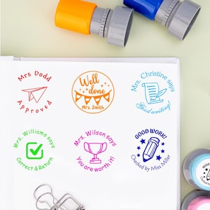 TEACHER STAMP,Custom Teacher Stamps,Custom Name Stamp for Grading,Teacher Comments & Encouragement Phrases,Teacher Supplies,Teacher Gift
