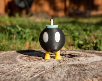 3D Printed Bob-omb Figurine | Super Mario Bros. | Multi-Color PLA | Desk Decor | Gamer Gift | Nintendo Fan Gift | Mario Collectible