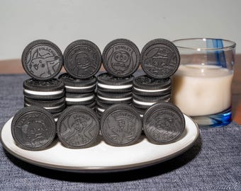 3D Printed Pokémon Oreo Cookie Set | 16-Piece Decorative Collectible | Pikachu Charmander Mew | Gamer Gift | Pokémon Fan Gift