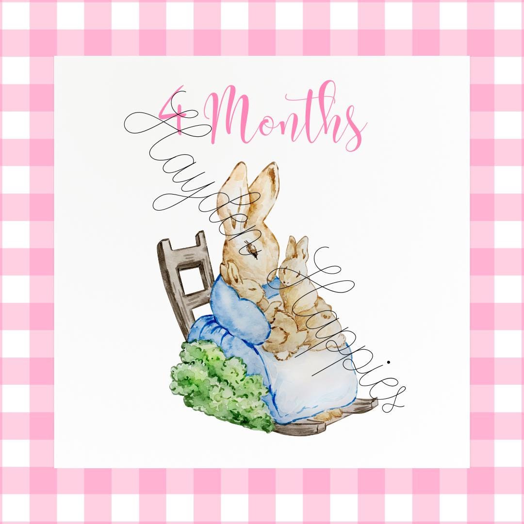 Peter Rabit Bea Peter Rabbit/beatrix Potter Monthly Milestone Cards for Baby Girl - Etsy