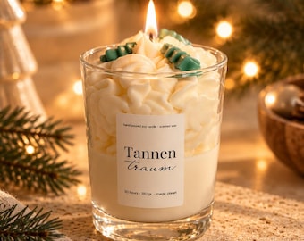 Gran Tree Dream/ Juldoftljus i glas dessertljus/ sojavax/ present/ adventsljus/ personlig/ handgjord/ vegansk/ dekoration/ jul ca 300 g