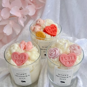 Best gift for mom / scented candle Mother&#39;s Day / vegan / gift / soy wax / Mother&#39;s Day gift / personalized / dessert candle in a glass approx. 250g