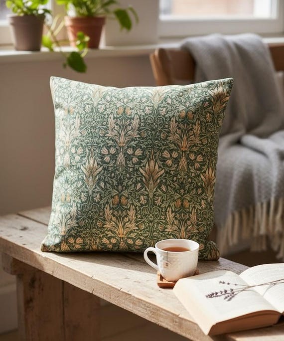William Morris Cushion Covers in Multiple Iconic Designs — Handmade Arts and Crafts Decor