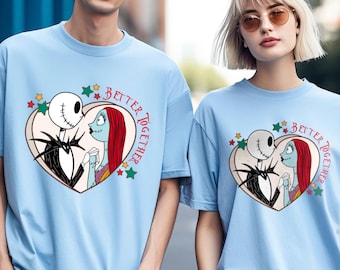 Jack and Sally Valentines Day Shirt, Comfort Colors Shirt, Nightmare Jack And Sally Valentine Shirt, Better Together Shirt, 290801