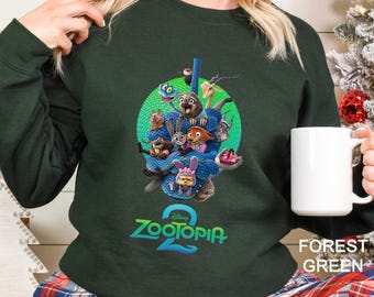 Disney Zootopia 2 Sweatshirt, Zootopia Characters Sweatshirt,Judy Hopps Nick Wilde Gary De'Snake Hoodie, Disneyland Zootopia Crewneck 293863