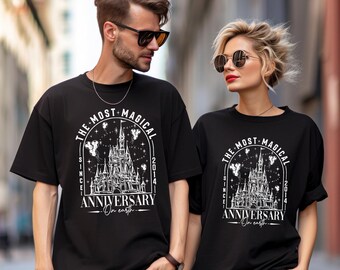 Disneyland The Most Magical Anniversary On Earth Shirt, Comfort Colors, Disneyland Honeymoon Shirt, Magical Castle Anniversary Tee 293382