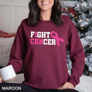 I Can Fight Cancer Sweatshirt, Breast Cancer Survivor Sweatshirt, Pink Ribbon Cancer Awareness Sweatshirt, Cancer Warrior Crewneck 293522