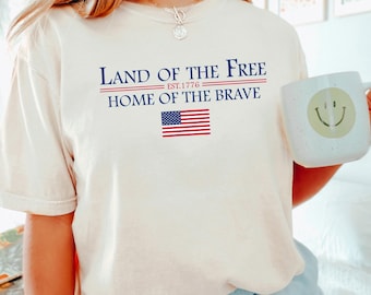 Land Of The Free Home Of The Brave Shirt, Comfort Colors, America Est. 1776 Shirt, Independence Day Tee, 4th Of July Shirt, Labor Day 293293