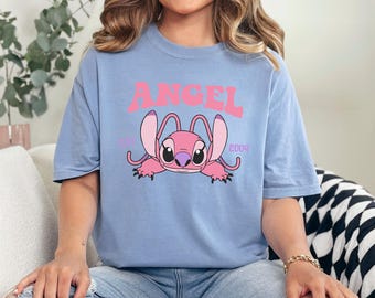 Cute Angel Shirt, Comfort Colors, Disney Angel Est 2004 Shirt, Floral Stich Angel Shirt, Disneyland Trip Shirts, Girly Disney Shirt 293917