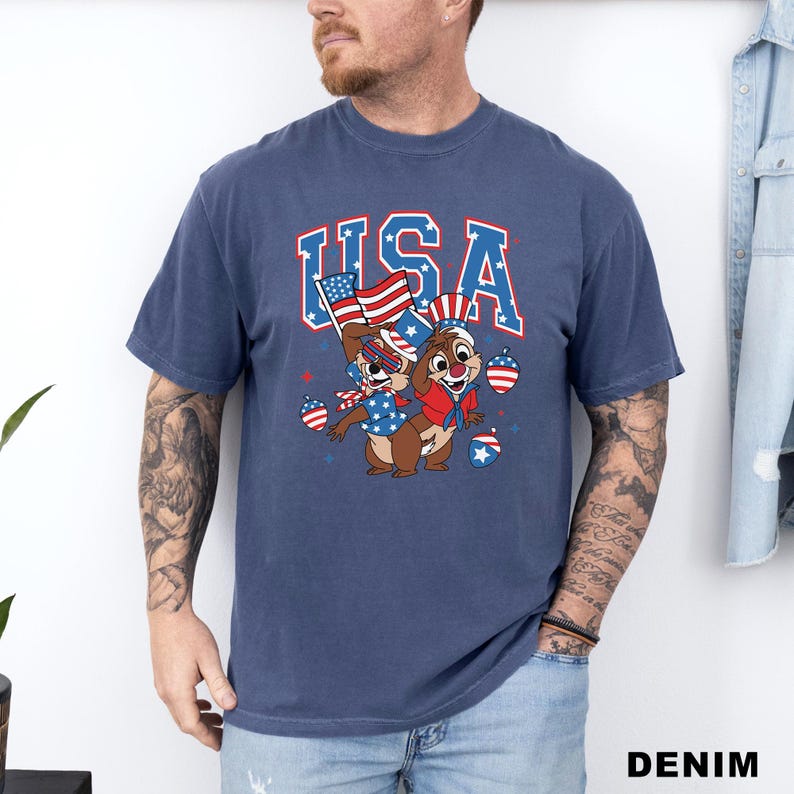 Chip and Dale 4th of July Shirt, Comfort Colors, Disney Independence Day Shirt, Disneyworld American Flag Shirt, Disney USA Shirt 293194 bild 5