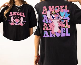 Disney Angel Est 2004 Shirt, Comfort Colors, Cute Angel Shirt, Floral Stich Angel Shirt, Disneyland Trip Shirts, Girly Disney Tee 293915