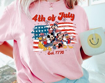 Disney Friends 4Th Of July Est. 1776 Shirt, Comfort Colors Shirt, Disney Family Shirt, Disney 4Th Of July Shirt, Disney Friends Tee 291415