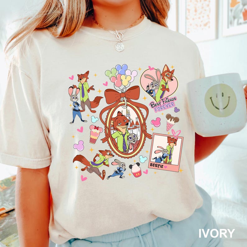 Coquette Watercolor Zootopia Shirt, Comfort Colors, Judy Hopps Nick Wilde Shirt,Welcome To Zootopia Disney Shirt, Locket Zootopia Tee 293861 bild 11