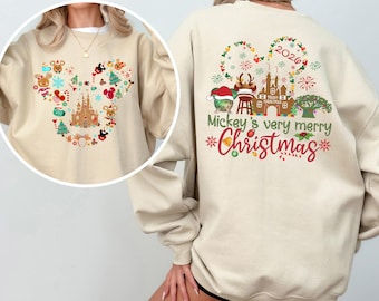 Disney Mickey's Very Merry Christmas Party Sweatshirt, Disney Gingerbread Castle Hoodie, Disneyland Trip Christmas Family Crewneck 293794