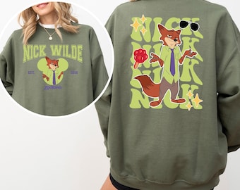 Disney Zootopia Characters Sweatshirt, Nick Wilde Hoodie, Judy Hopps Sweatshirt, Disney Family Trip Hoodie, Zootopia Police Crewneck 294289