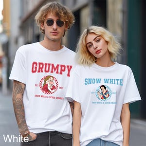 Custom Vintage Snow White and The Seven Dwarfs Shirt, Comfort Colors, Snow White Characters Group Shirt, Disney Family Matching Tee 292501
