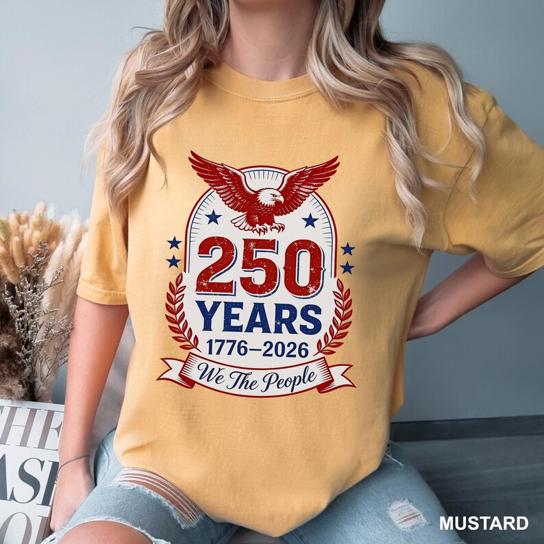 America 250 Years Shirt, Patriotic Eagle Tee, Comfort Colors 1776-2026 295236 image 14