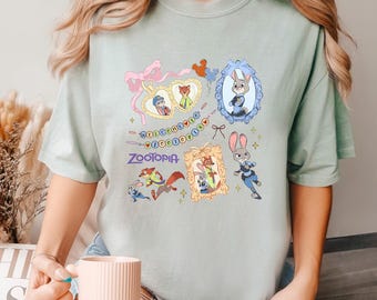 Coquette Watercolor Zootopia Shirt, Comfort Colors, Judy Hopps Nick Wilde Shirt,Welcome To Zootopia Disney Shirt, Locket Zootopia Tee 293854