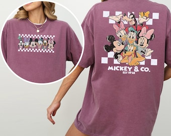 Checkered Retro Disney Mickey and Co Shirt, Comfort Colors Shirt, Disney Mickey Shirt, Disney Friends Shirt, Disney Trip Shirt 293941