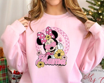 Minnie Mama Mini Sweatshirt, Disney Mom and Me Sweatshirt, Disney Mama Hoodie,Mom and Daughter Sweatshirt,Disney Family Trip Crewneck 292807