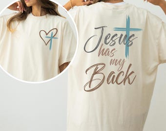Camiseta cristiana "Jesús me respalda" de Comfort Colors, ropa religiosa de fe 295822