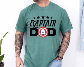 Captain Dad Shirt, Comfort Colors, Avenger Logo Tee, Superhero Dad Shirt, Fathers Day Gift, Captain America Inspired Shirt 292997