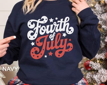 Fourth of July Sweatshirt, American Family Independence Day Crewneck 295560